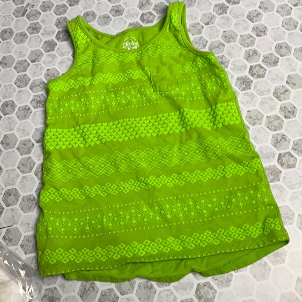 Faded Glory XSmall Green Tank Top Patterned